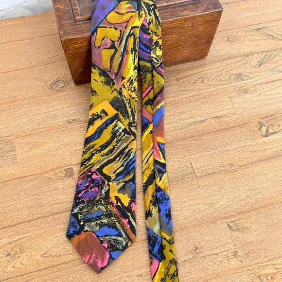 80's G.Rinoldi Mens Necktie - Abstract - Picture 4 of 5
